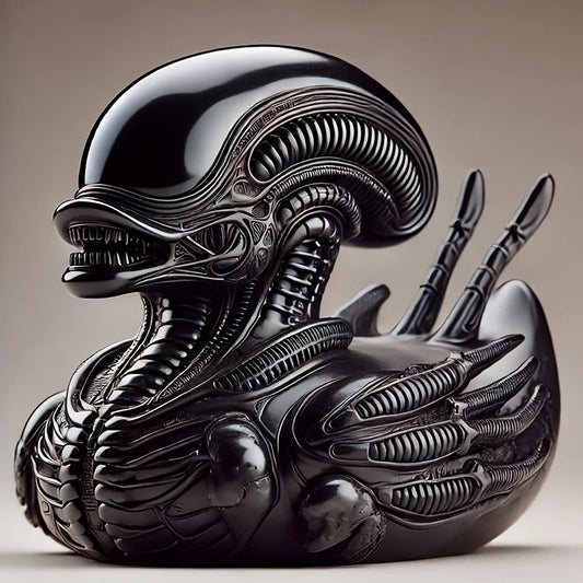 Alien Duck Resin Statue，Evil Alien Duck Ornament ，Resin Car Dashboard & Desk Decor, Funny Gift Idea