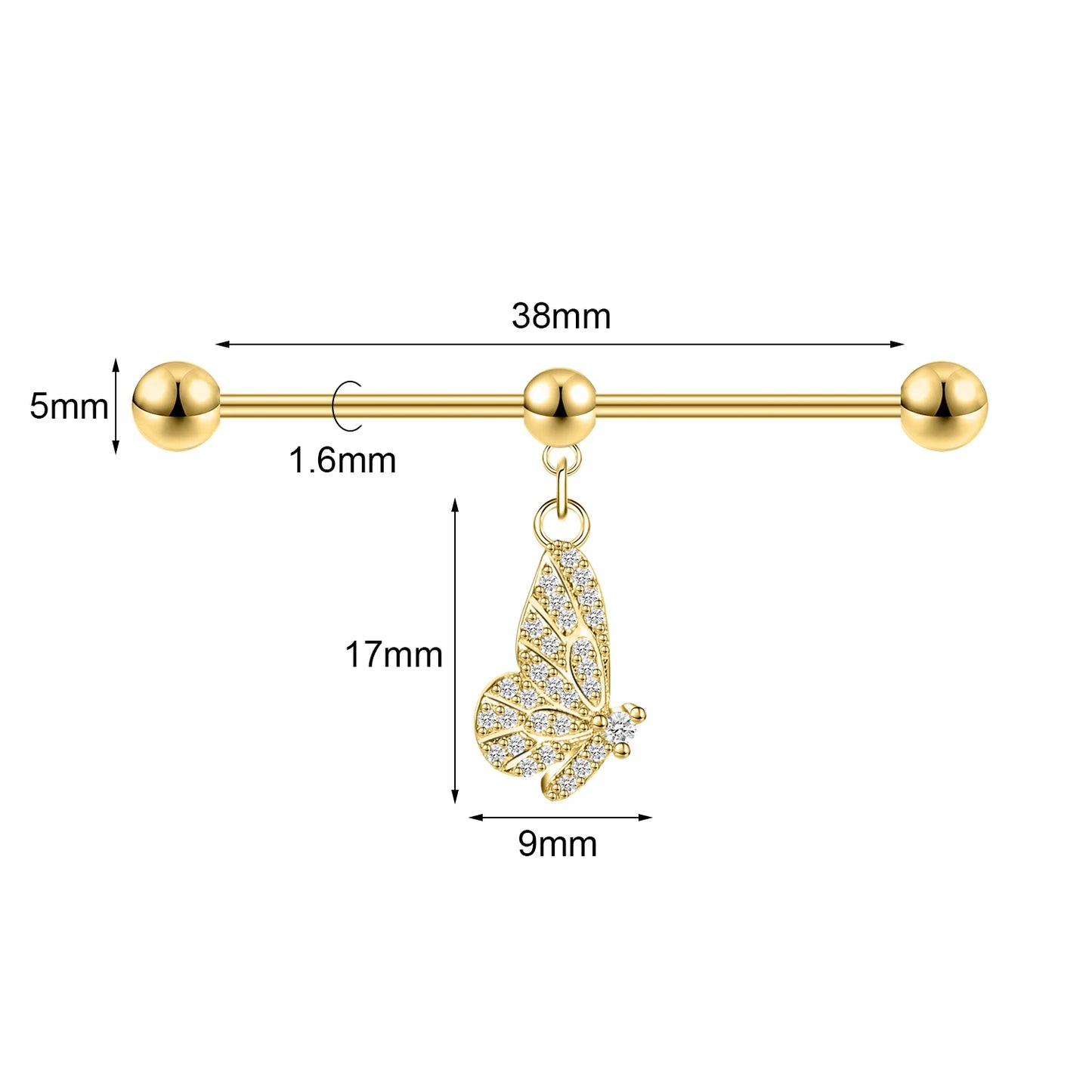 AOEDEJ Industrial Piercing Earring Women Stainless Steel Helix Ear Piercing Dragon Snake Long Earring Jewelry Barbell Earring
