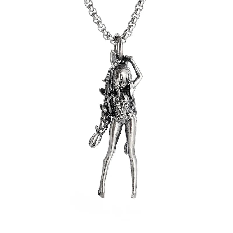 Fashion silver color guardian angel pendant necklace men and women personality angel wings prayer pendant necklace couple gift