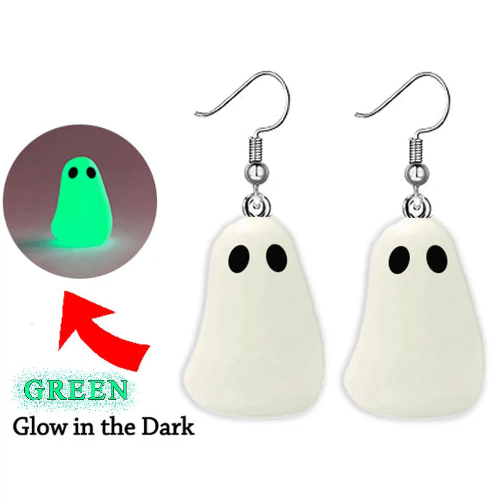 Ghost in Bottle Earrings Glow in the Dark Ghost Dangle Earrings Luminous Halloween Jewelry for Women and Girl