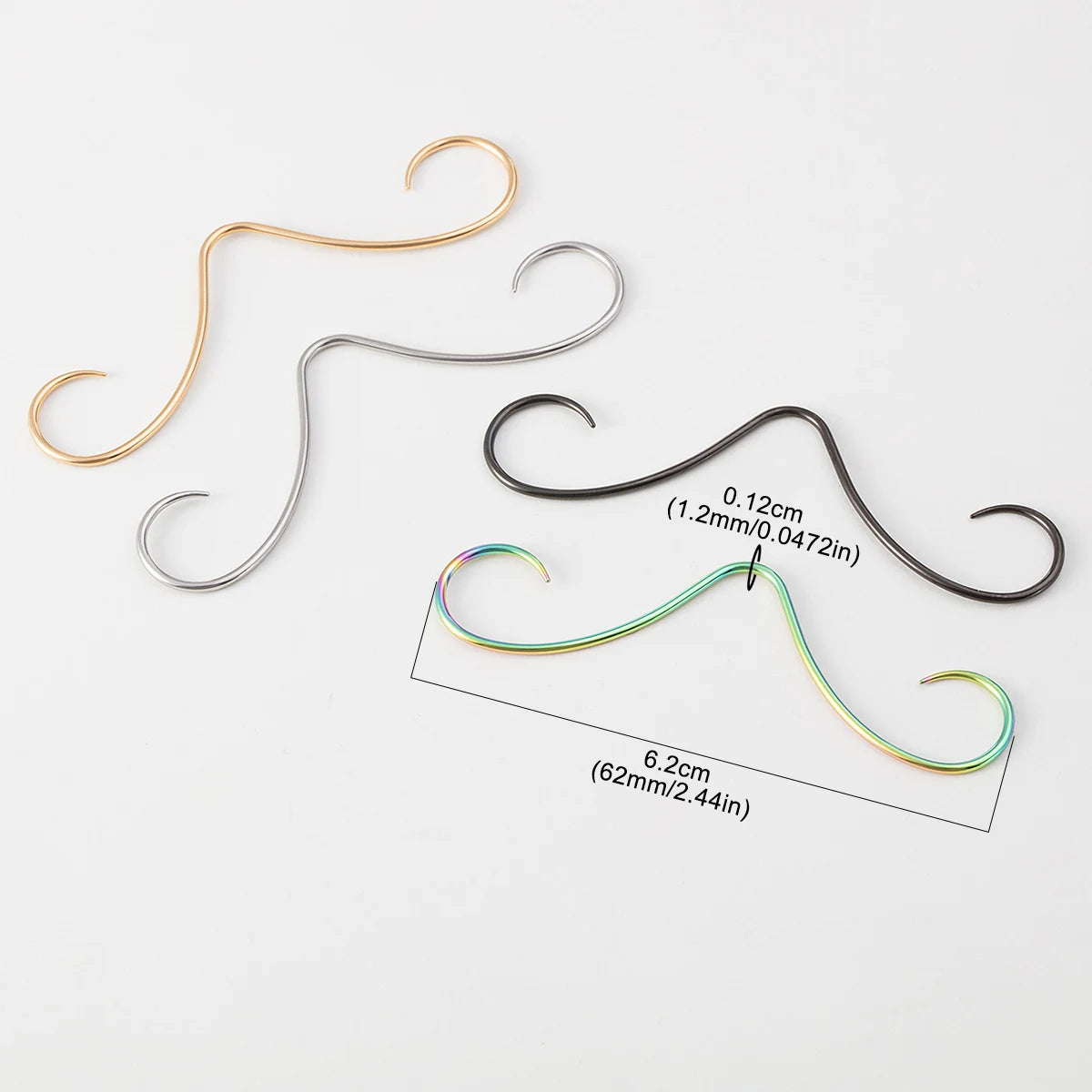 1pc Whisker Septum Piercing Jewelry for Women Stainless Steel Mustache Nose Septum Rings Fashion Body Jewelry 16G