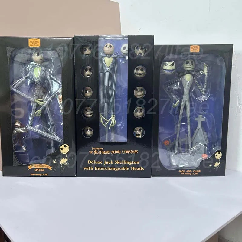 The Nightmare Before Christmas Jack Skellington Action Figure 12 Face Jack Jack Chair Special Version Model Toys Christmas Gift