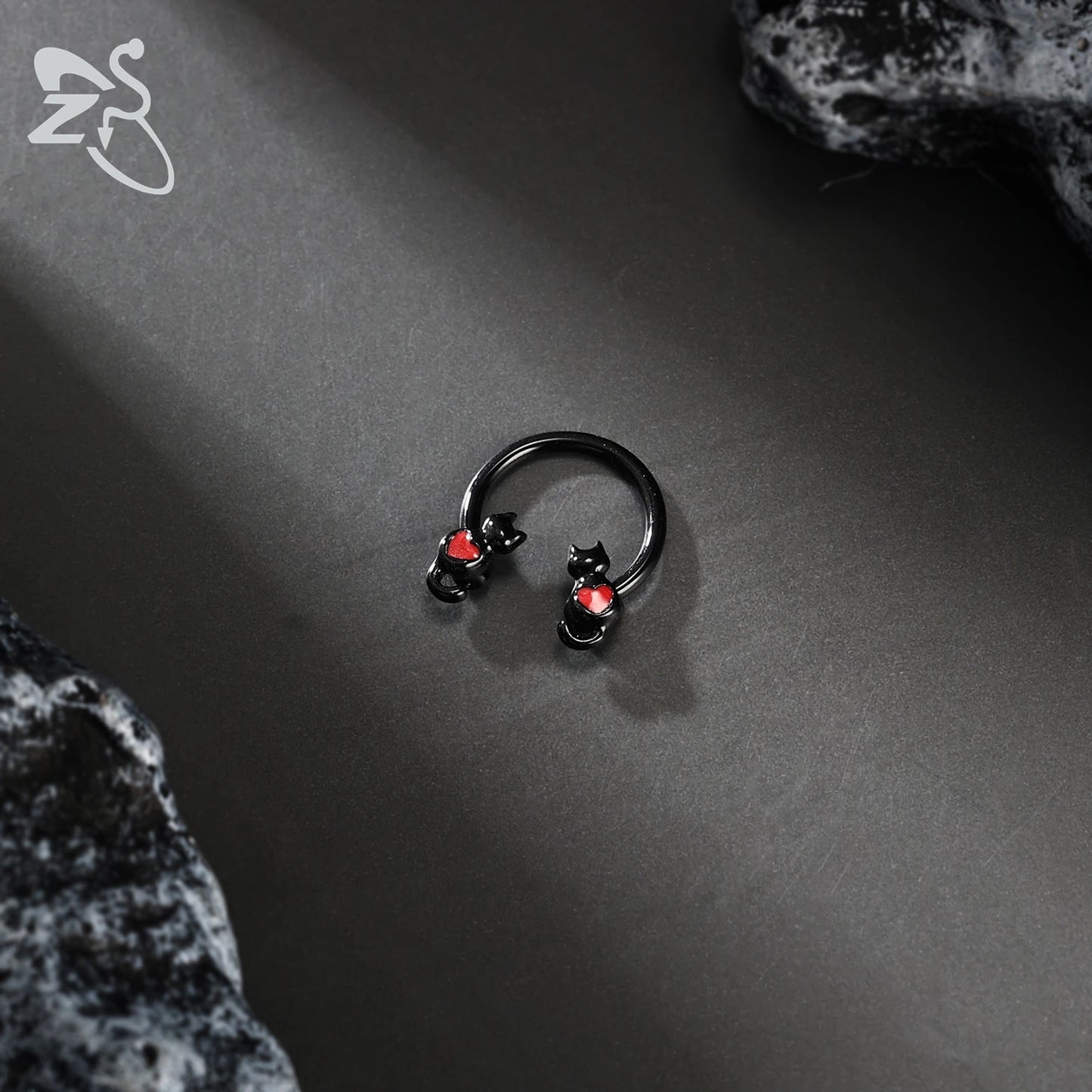 ZS 1 Piece Punk Stainless Steel Nose Ring Men Women Pumpkin Bat Septum Piercings Hallowmas Cartilage Helix Piercing Body Jewelry