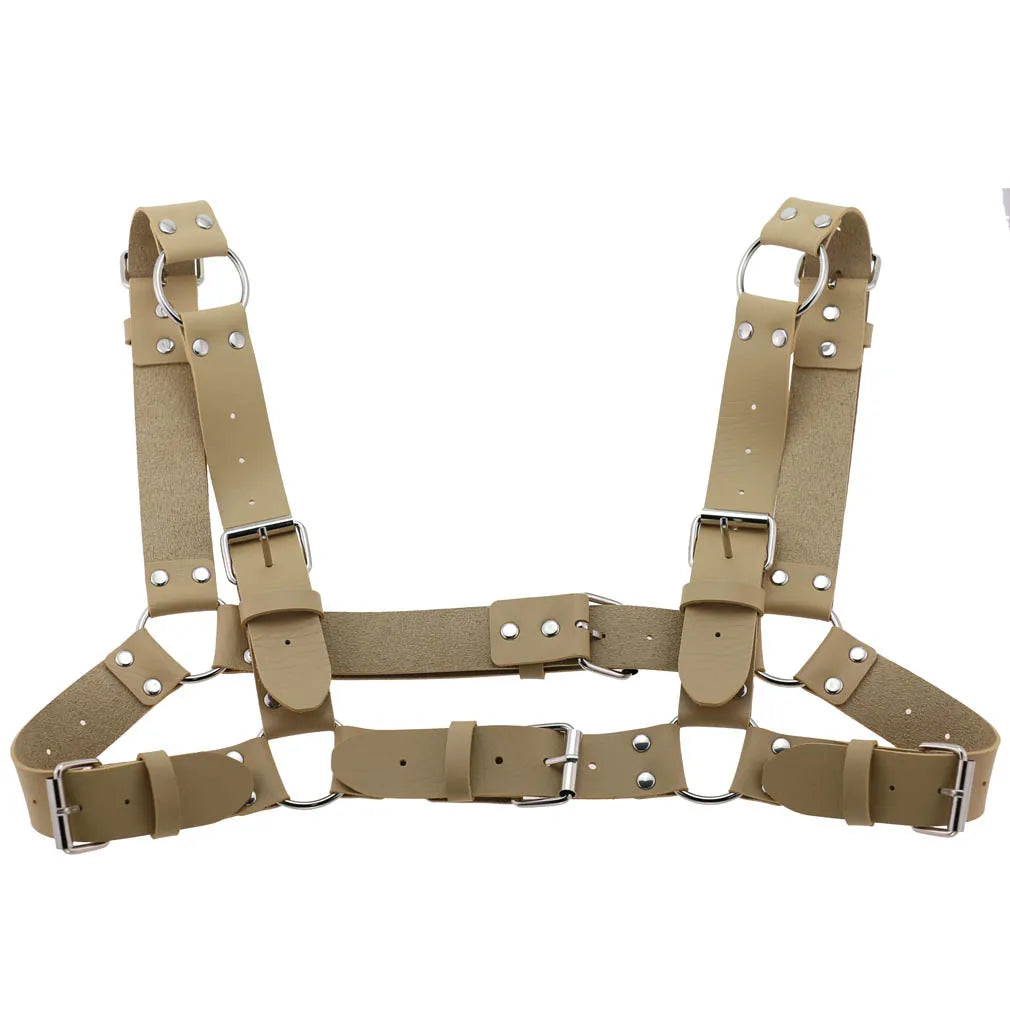 Decopunk Punk Gothic Chest Shoulder Strap Body Binding Belt Men and Women Leather Adjustable Belt Sling Safety Punk Gothic Belt