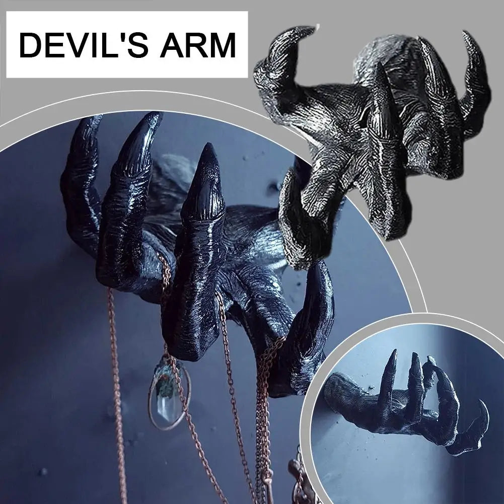 Witch's Demon Hand Wall Hanging Statues Resin Retro Art Hanging Design Creative Halloween Home Decor Art Sculpture For Room
