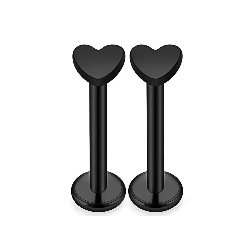 1-16pcs 16G Stainless Steel Lip Rings Studs Medusa Labret Monroe Tragus Helix Cartilage Forward Earrings Piercing Jewelry Black