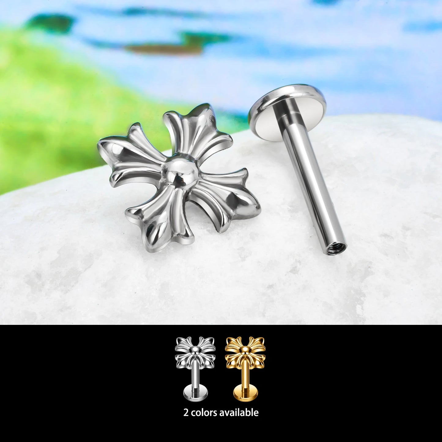 16G G23 Titanium Labret Helix Tragus Daith Cartilage Piercing Ear Stud Earrings for Women Internal Thread