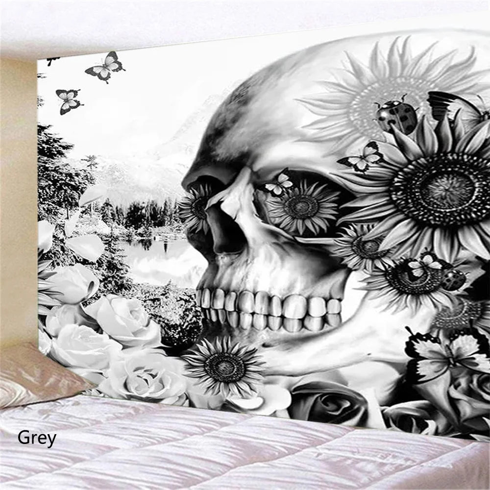 Home Decoration Skull Art Tapestry Wall Hanging Psychedelic Art Tapestry Suitable for Bedroom Living Room Decoration 230x180cm