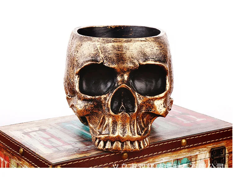 Resin Skull Heads for Halloween Decoration Resin Crafts Fun Punk Style Decorations Skull Sculpture For Halloween Gift