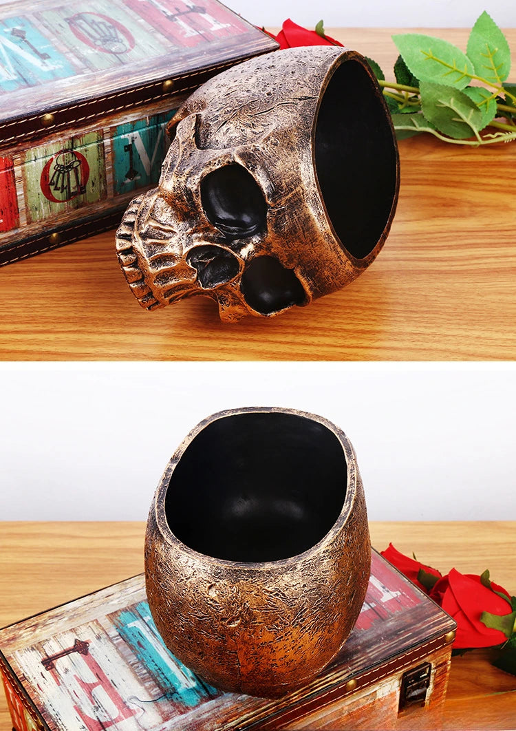 Resin Skull Heads for Halloween Decoration Resin Crafts Fun Punk Style Decorations Skull Sculpture For Halloween Gift