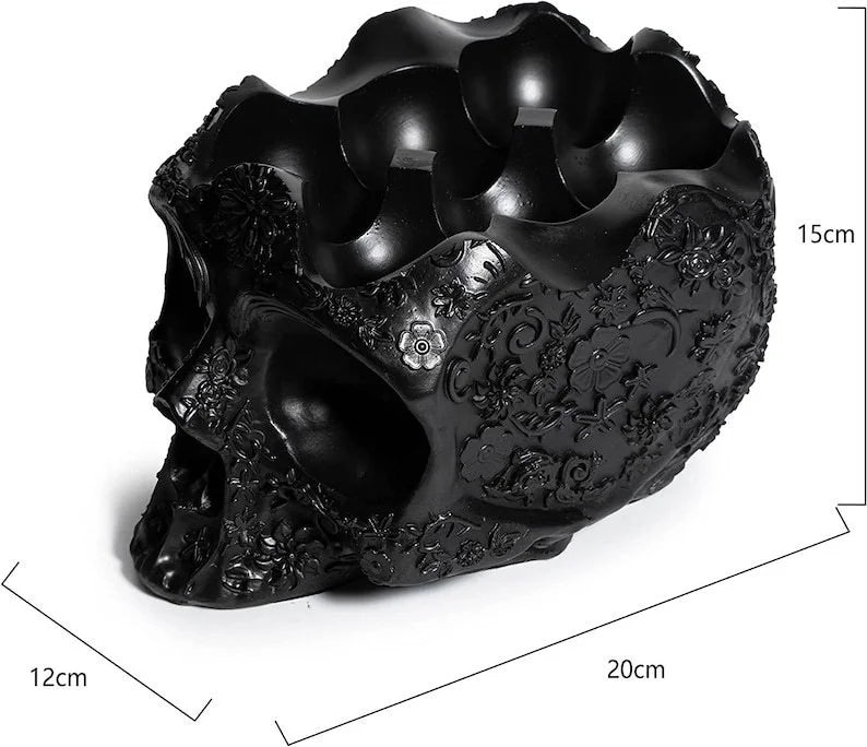 Gothic Halloween black skull storage rack. Resin craft egg storage rack. Skull rack. Resin ornaments. Home decoration