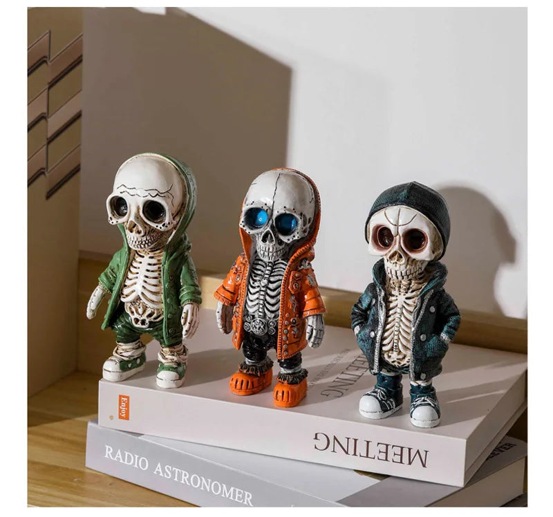 Skeleton Doll Resin Jewelry Character Statue Home Creative Cool Room Decor Panel Trendy Street Decoration Personalised Retro