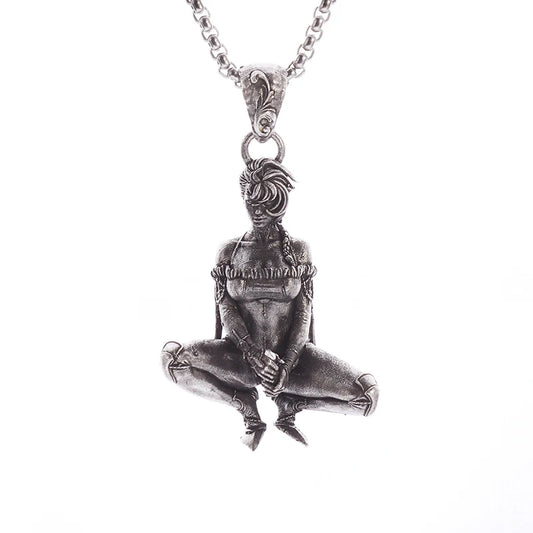 Retro Punk Killer Pendant Necklace for Men and Women Personalized Cool Jewelry Unique Gift for Couples