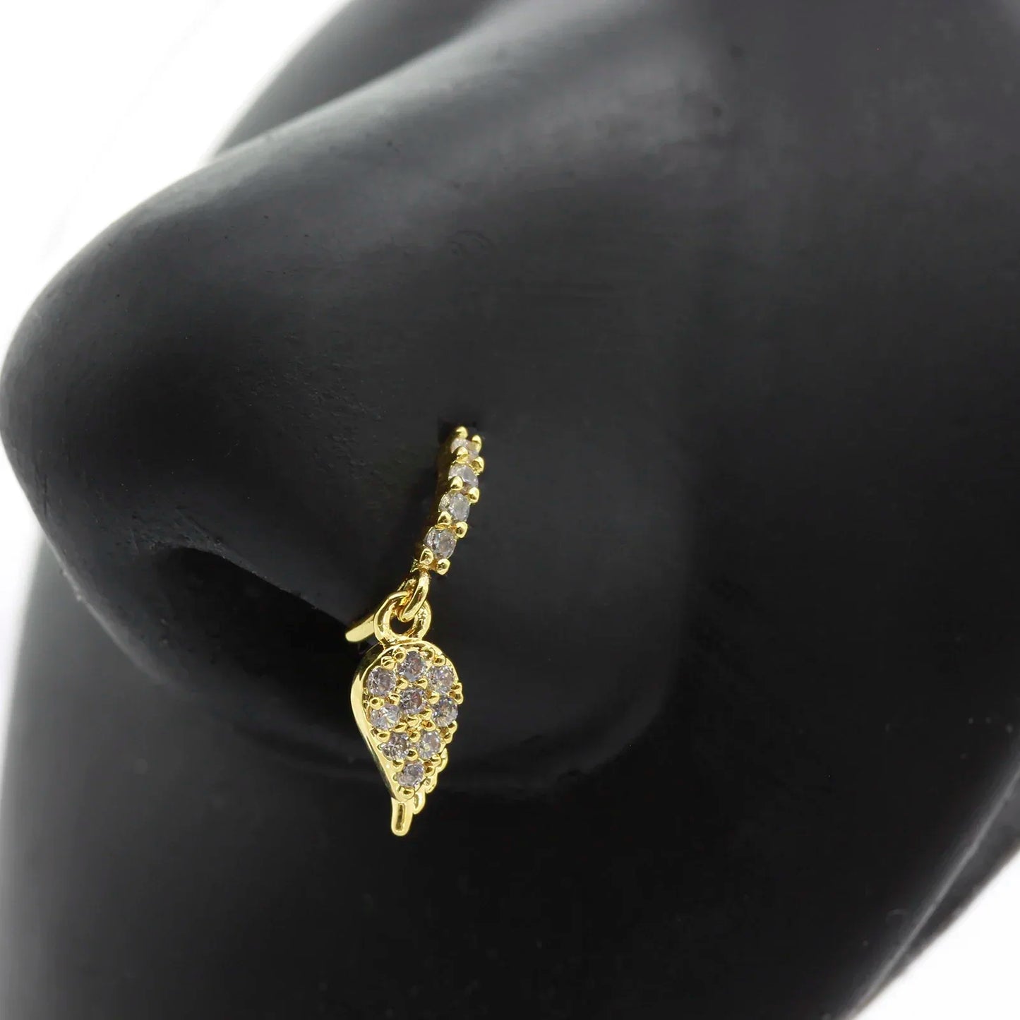 20G Gem Dangle Nose Rings for Women heart dangle Nose Piering Jewelry body jewelry