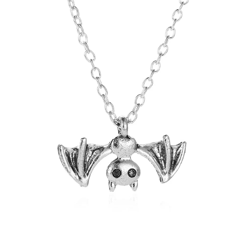 Gothic Bat Necklace for Women Men Punk Hip Hop Rock Vintage Metal Pendant Necklace Party Halloween Jewelry Gifts Cool Thing 2023