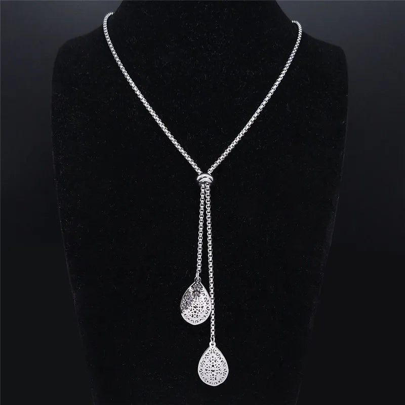 Fashion Bee Stainless Steel Long Necklace for Women Gold Color Statement Necklace Jewelry colgantes mujer moda N1525S03