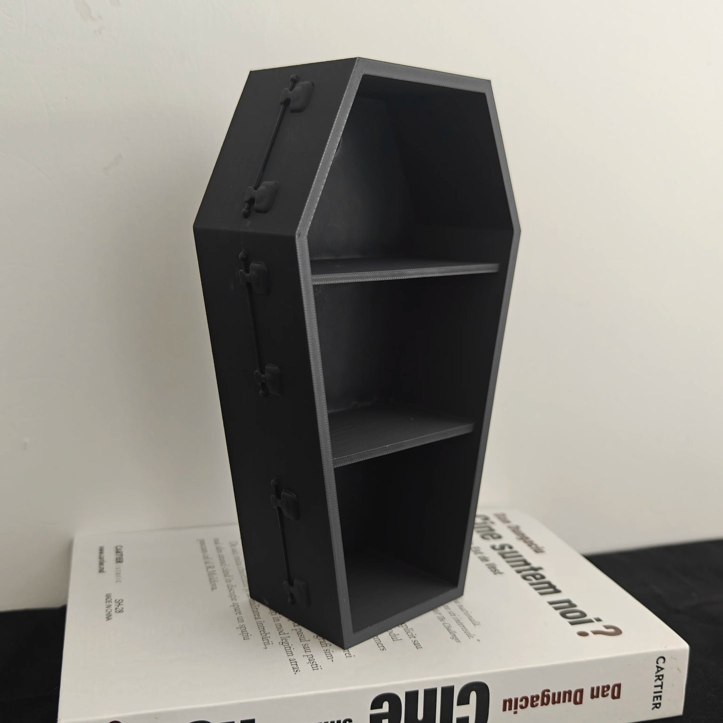 1pc 3D printed Halloween decoration coffin storage box, Gothic style home decoration, wall mounted coffin storage box