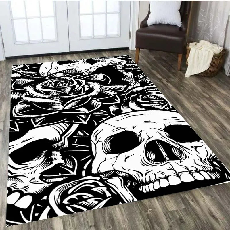 Skull Horror Series Carpet Living Room Home Decor Sofa Table Rug Anti Slip Chair Cushion Lounge Mat picnic camping children  Art