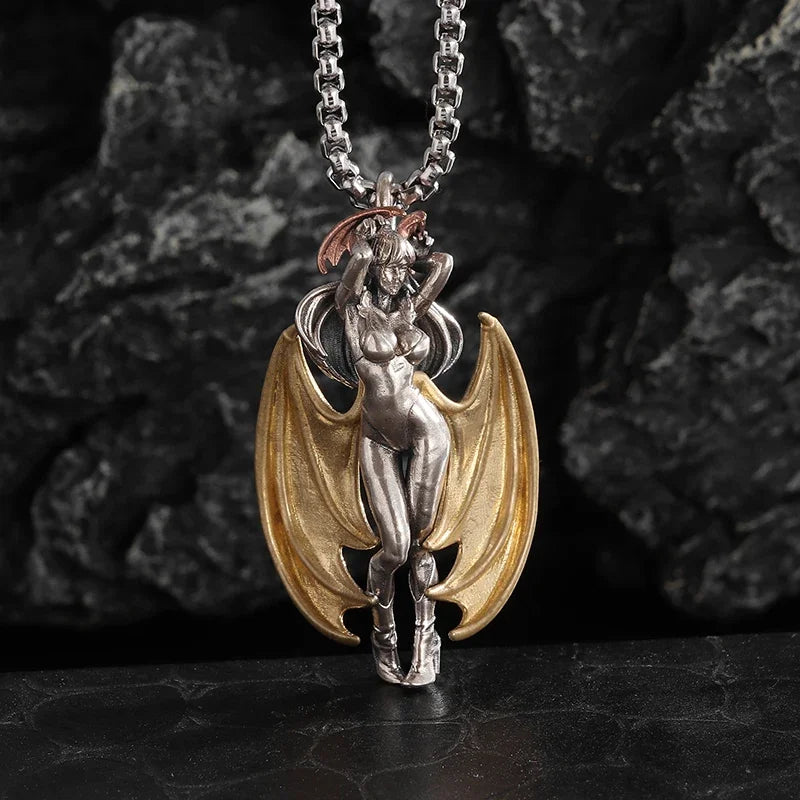 Fashionable and Sexy Female Baseball Player Statue Pendant Necklace Men and Women Hip-Hop Trend Jewelry Couple Gifts