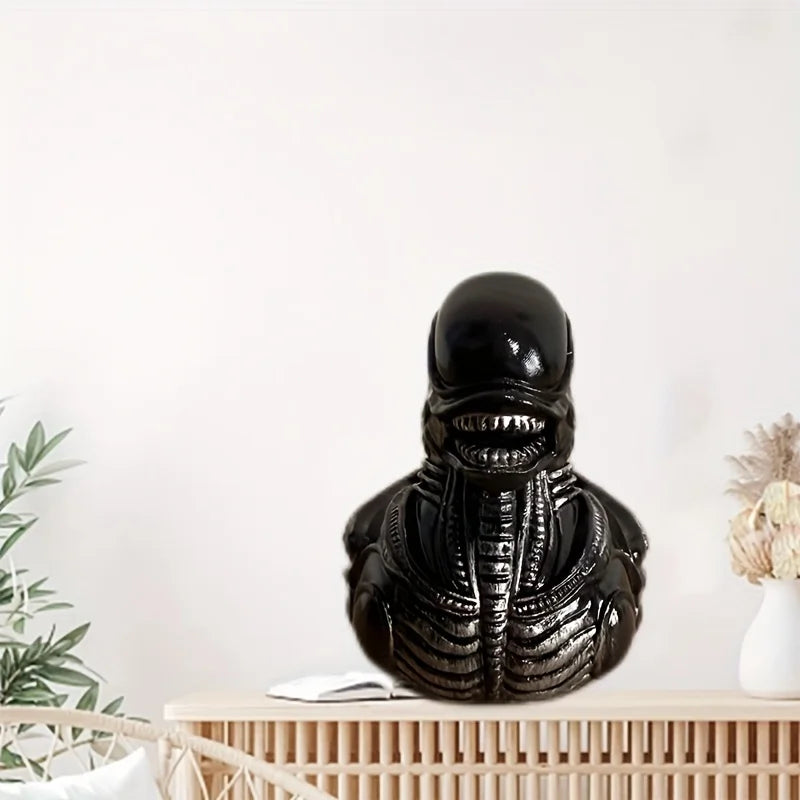 Alien Duck Resin Statue，Evil Alien Duck Ornament ，Resin Car Dashboard & Desk Decor, Funny Gift Idea