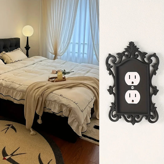 Gothic Switch Panel Cover, Home and Office Decorative Wall Panel, Durable Plastic, Artistic Design, Halloween Decoration