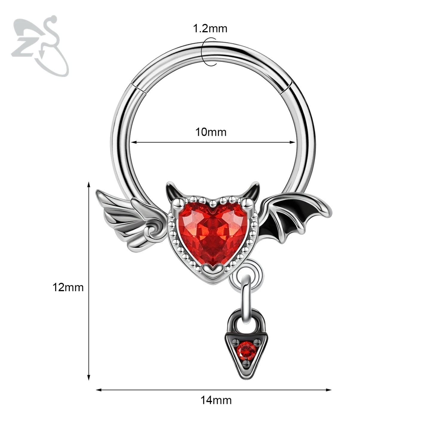 ZS 1 Piece Punk Stainless Steel Nose Ring Men Women Pumpkin Bat Septum Piercings Hallowmas Cartilage Helix Piercing Body Jewelry