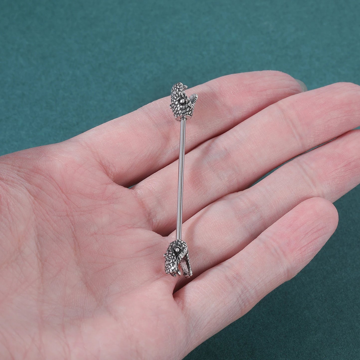 AOEDEJ Industrial Piercing Earring Women Stainless Steel Helix Ear Piercing Dragon Snake Long Earring Jewelry Barbell Earring