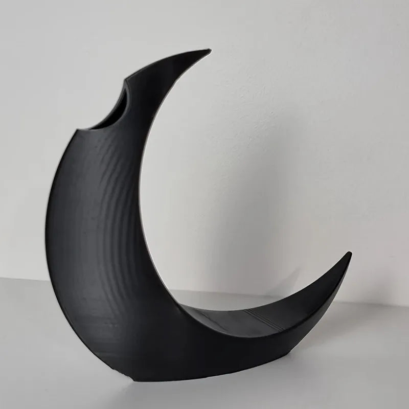 3D Printed Dried Flowers Vase Artificial Flower Pot Arrangement Gothic Moon Vase for Home Decor Creative Gift Desktop Ornament