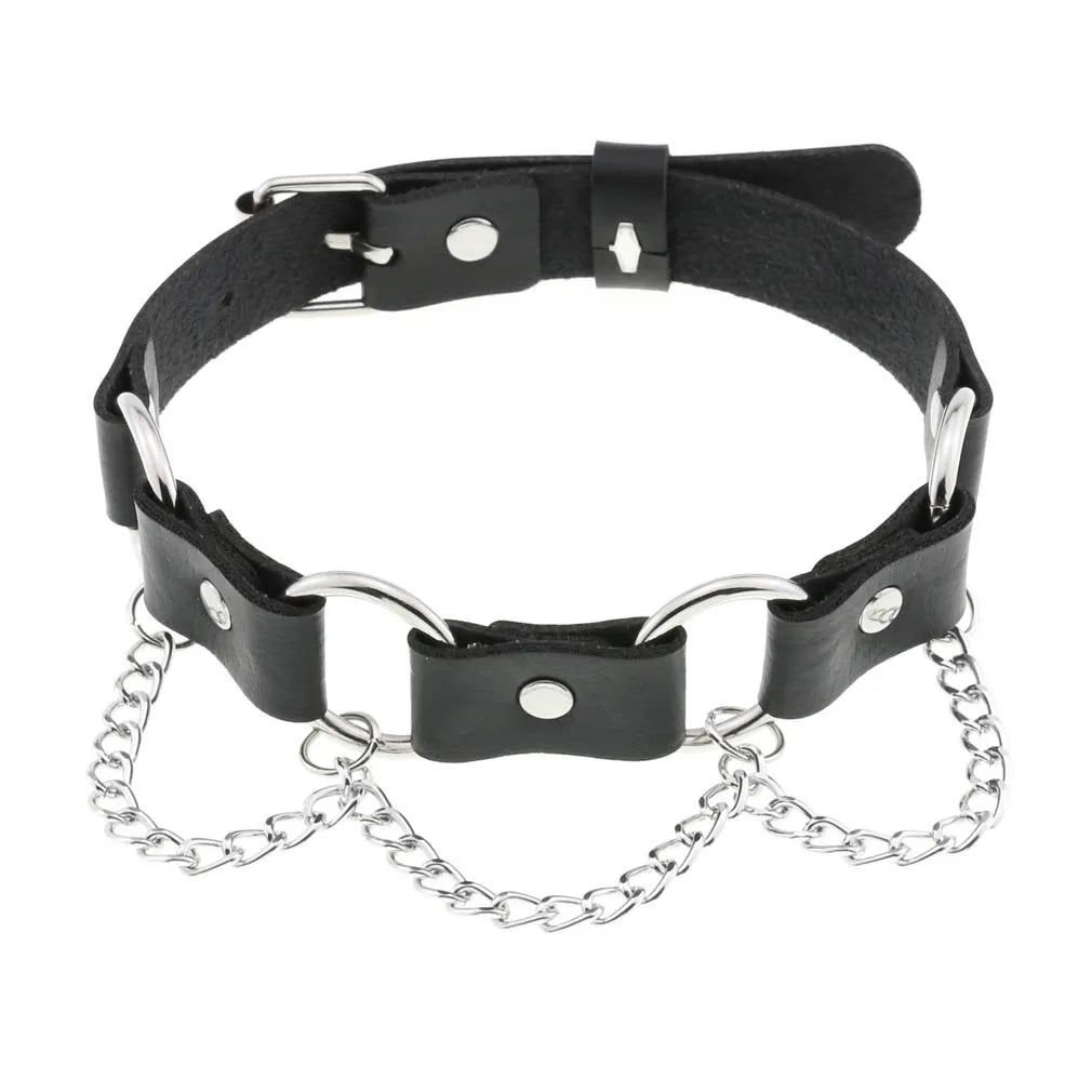 Leather Spiked Choker Punk Collar Women Men Rivets Studded Chocker Chunky Necklace Goth Jewelry Metal Gothic Emo Accessories