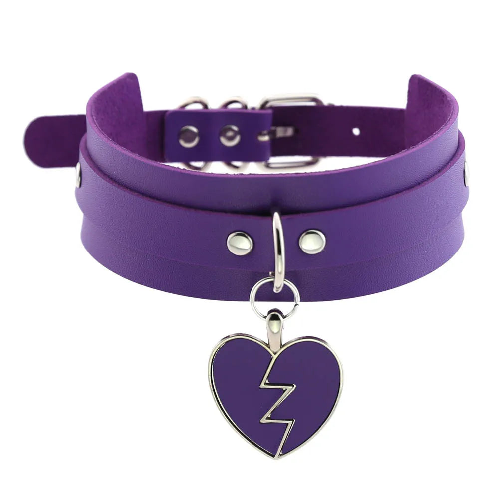 DIEZI Vintage Purple PU Leather Choker Necklace For Women Men Gift  Punk Gothic Statement Collar Pendant Necklace New Jewelry