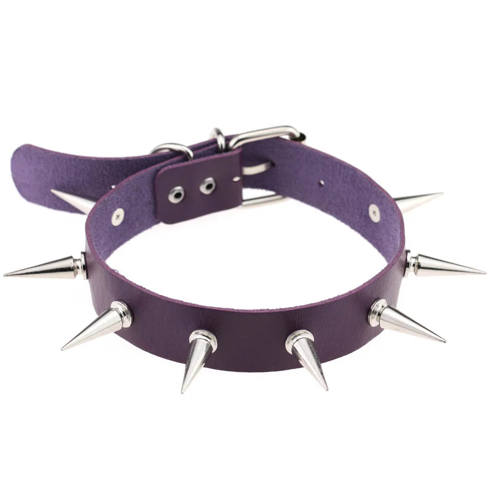 DIEZI Vintage Purple PU Leather Choker Necklace For Women Men Gift  Punk Gothic Statement Collar Pendant Necklace New Jewelry