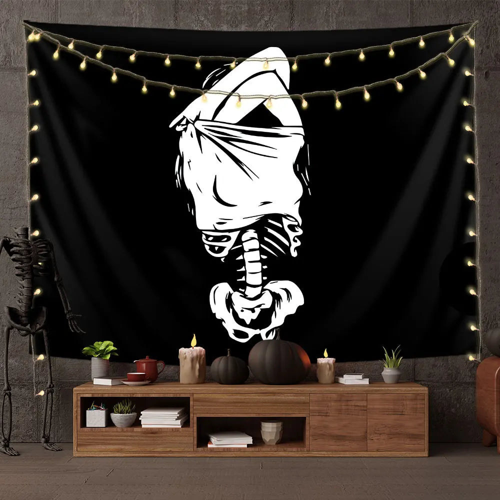 Home Decoration Skull Art Tapestry Wall Hanging Psychedelic Art Tapestry Suitable for Bedroom Living Room Decoration 230x180cm