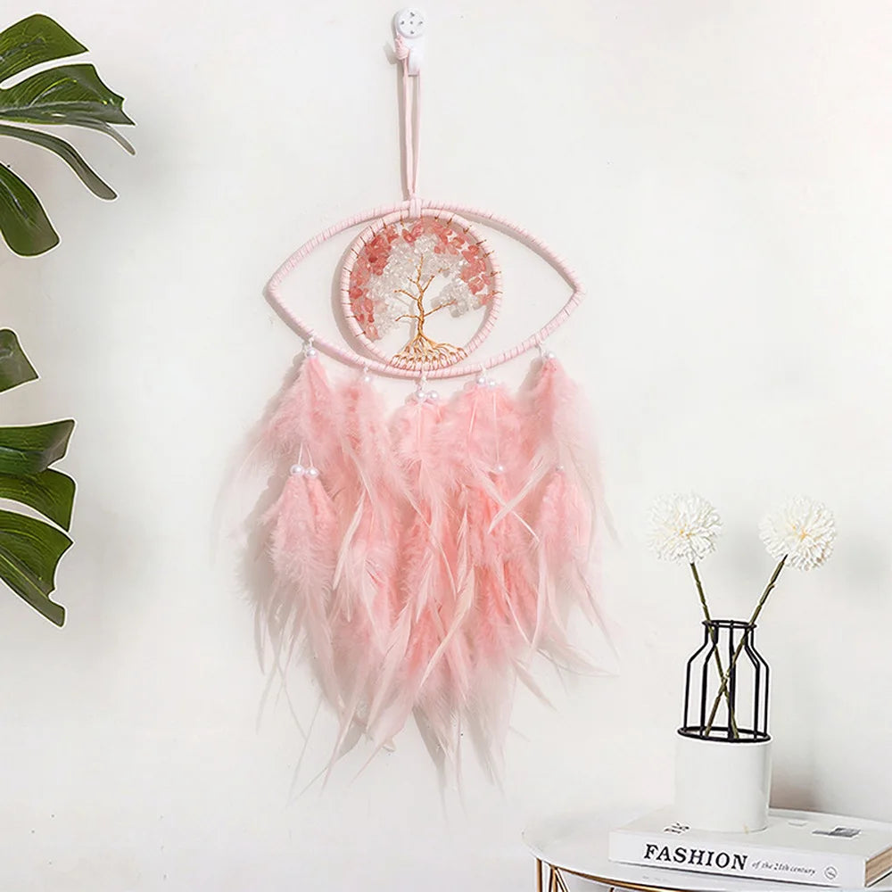 Evil Eye Dream Catcher For Bedroom With Lights Wall Hanging Dream Catchers Witch Dark Decor Gothic Wall Dreamcatchers Craft Gift