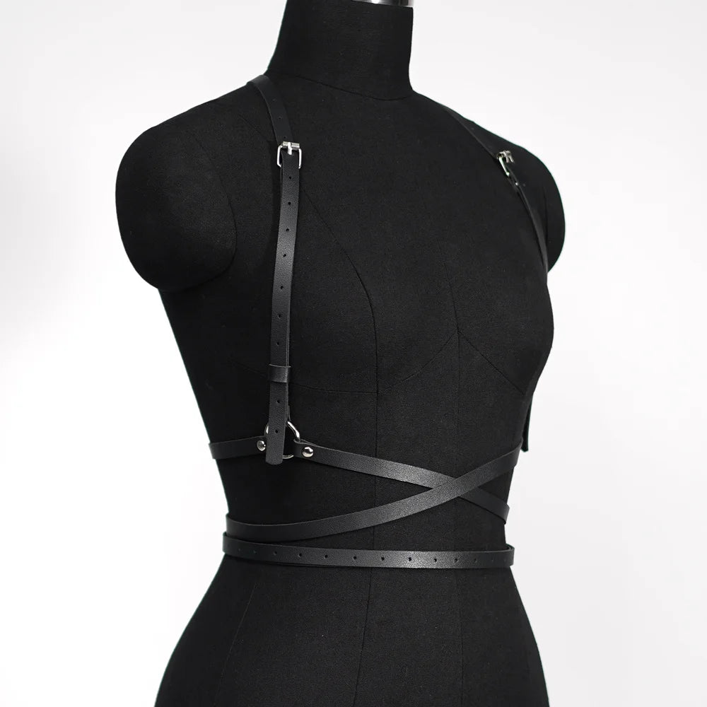 Women Fashion Harness Belt Body Harness Corset Leather Lingerie Gothic Fetish Clothing Harness Accessories Suspenders for Women