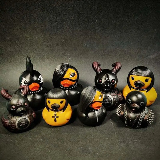 Duck Statue Indoor Gothic Sculpture Punk Animal Figurine Resin Statues Desk Decor Collectible Figurines Satan Duck Decoration