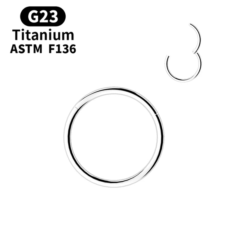 G23 Titanium Nose Rings Mixed Color Body Clips Hoop For Women Men Cartilage Piercing Jewelry Segment Lip Ear L Ring Hoop