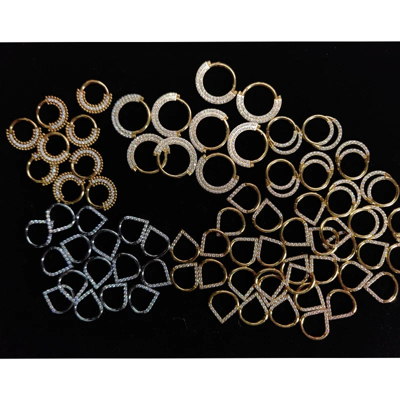 F136 Titanium Piercing Clicker Segment Hoop Nose Rings Earrings Nose Septum Piercing Ear Tragus Cartilage Helix Lip Ear Piercing