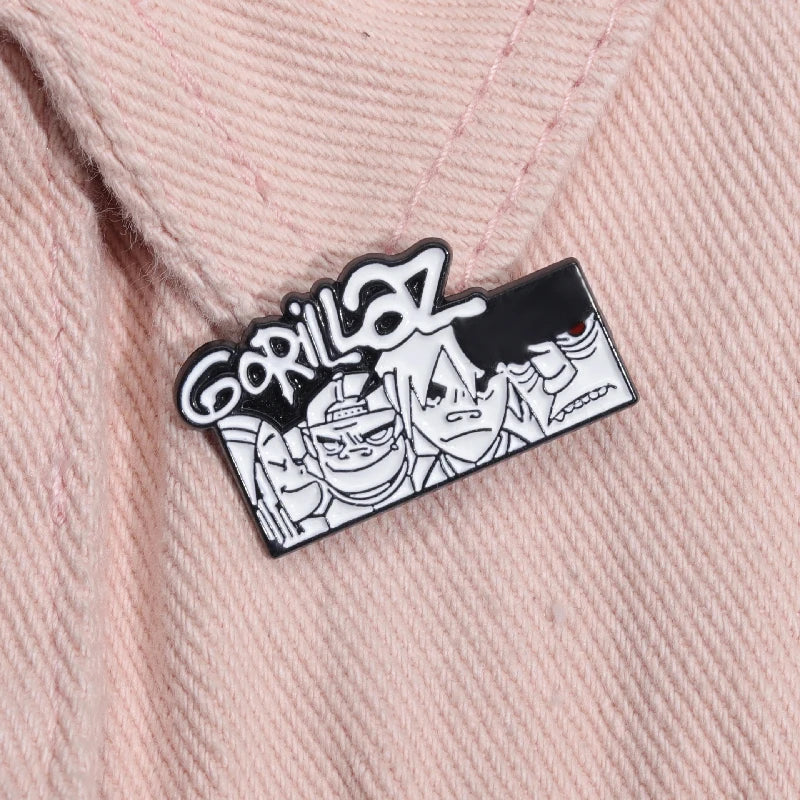 Fashion Music Band Enamel Pins Rock and Roll Lapel Pin Metal Badge Punk Gothic Clothes Decorative Jewelry Pin for Fans Friends