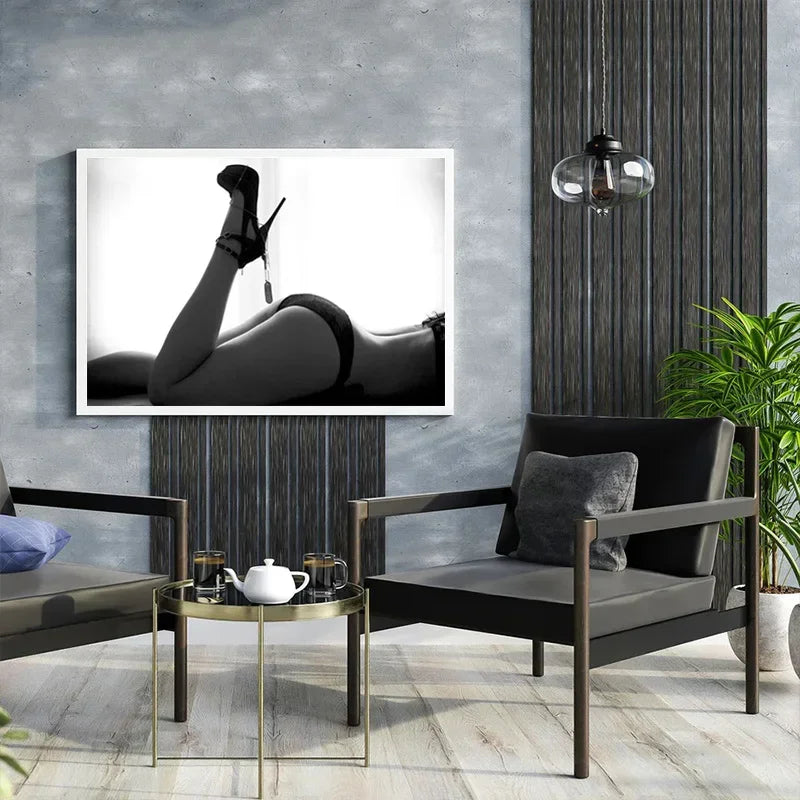Modern Black Sexy Woman Canvas Painting Poster And Print Wall Art HD Pictures For Living Room Home Office Decor Frameless Gifts