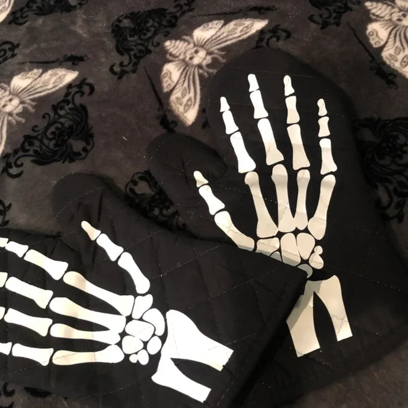 halloween Skeleton Hand Soft Oven Mitt set Housewarming Pot Gift Holder Hostess Dad Room Decoration halloween Party Supplies