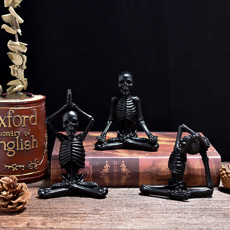 Yoga Skull Figure Decoration Halloween Decoration Commemorative Gift Holiday Atmosphere Resin Ornaments Crafts Home Decoration