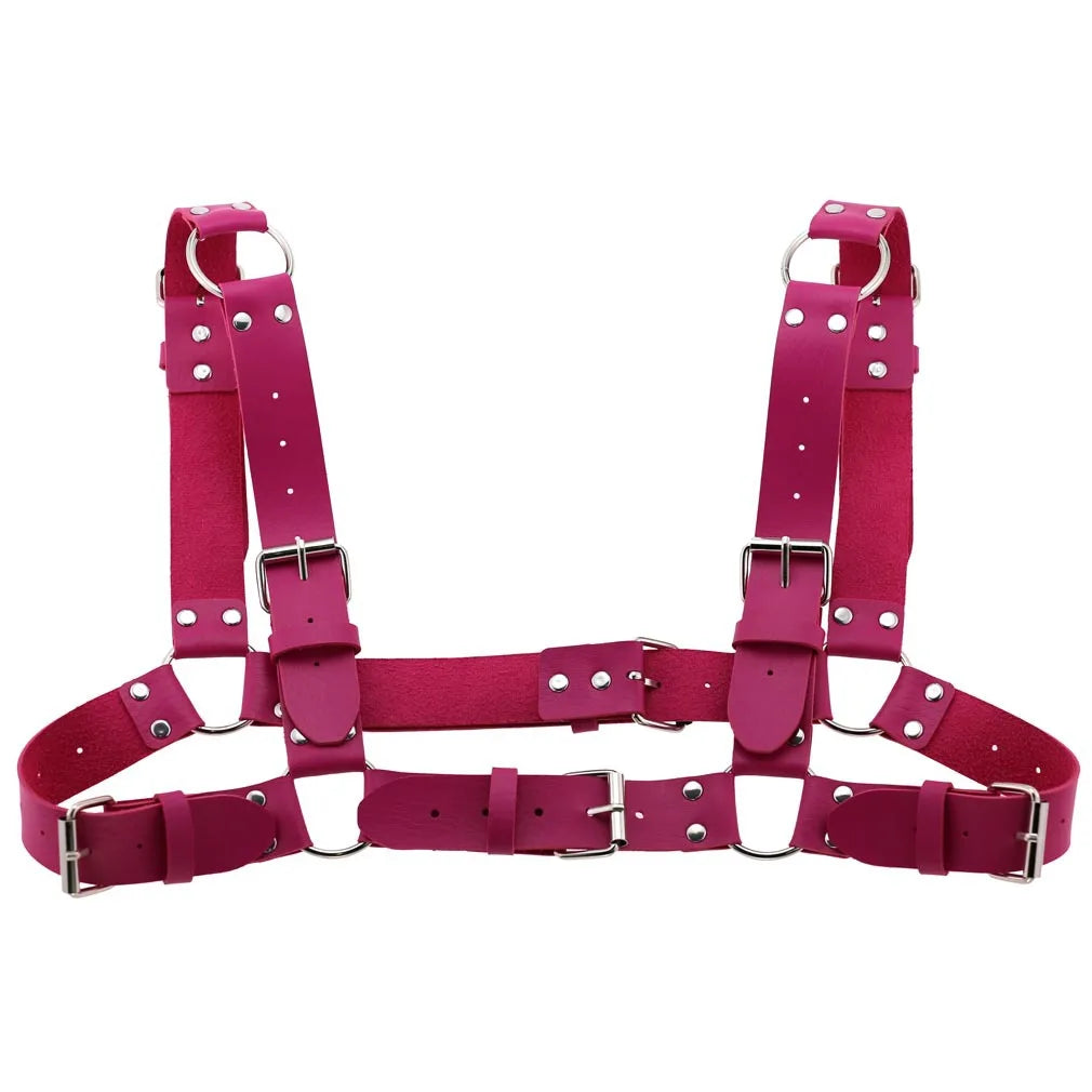 Decopunk Punk Gothic Chest Shoulder Strap Body Binding Belt Men and Women Leather Adjustable Belt Sling Safety Punk Gothic Belt