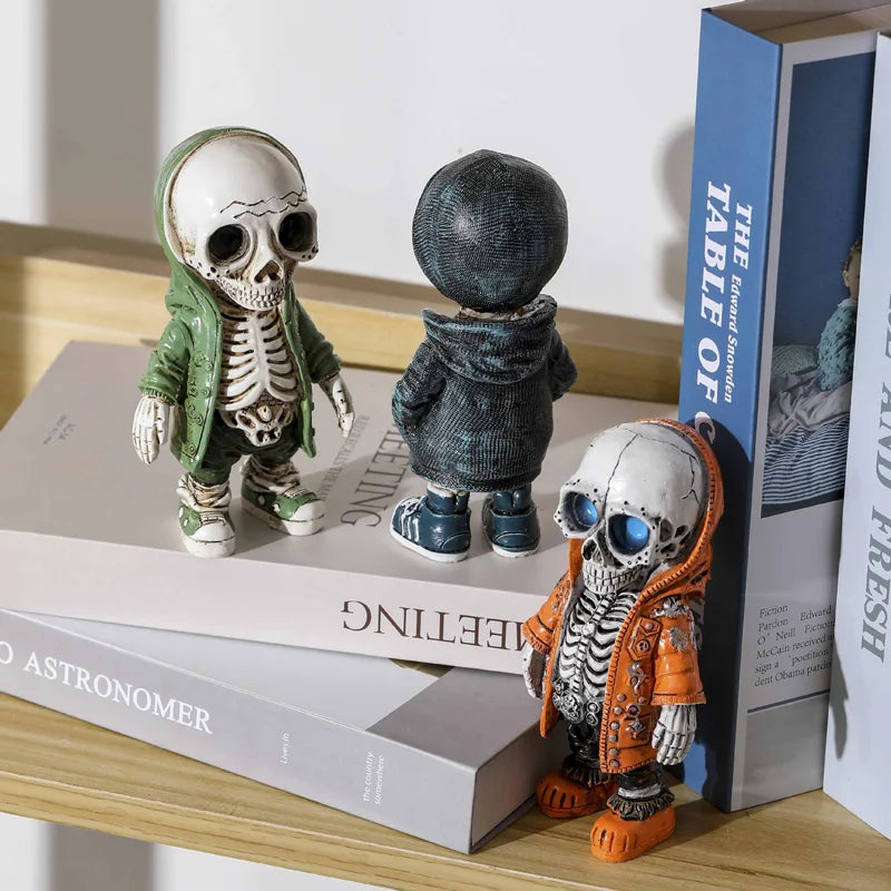 Skeleton Doll Resin Jewelry Character Statue Home Creative Cool Room Decor Panel Trendy Street Decoration Personalised Retro