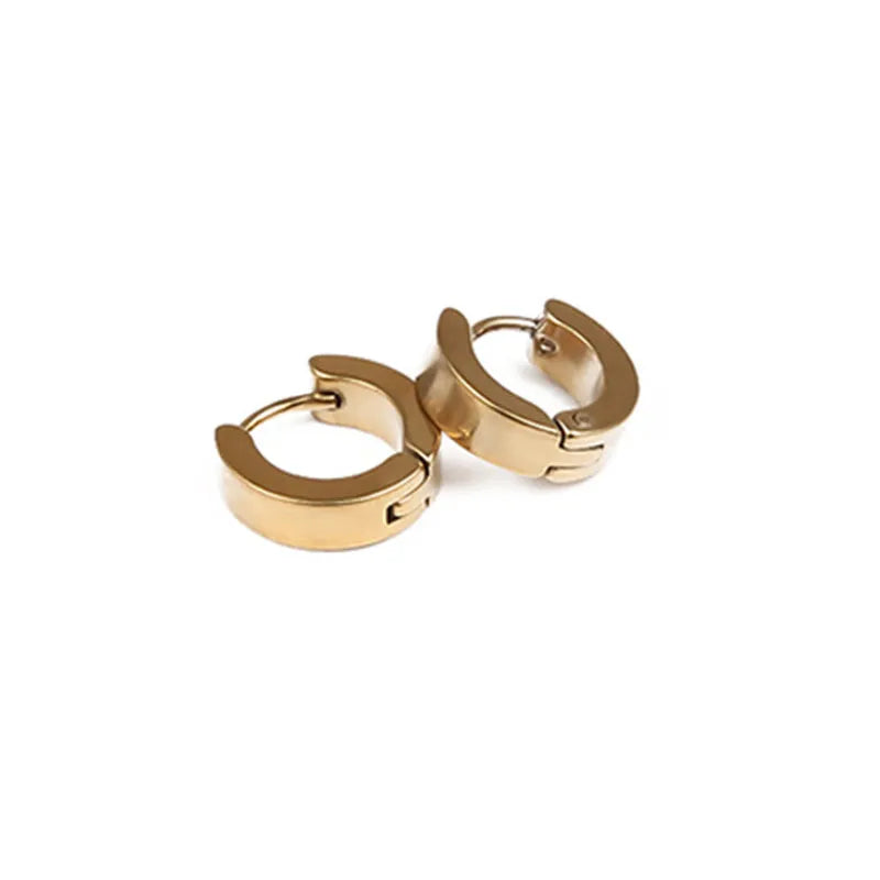 2pc Stainless Steel Cross Hoop Earrings for Men and Women Punk Black Cartilage Earrings Round Street Hip Hop Rock Jewelry Gifts