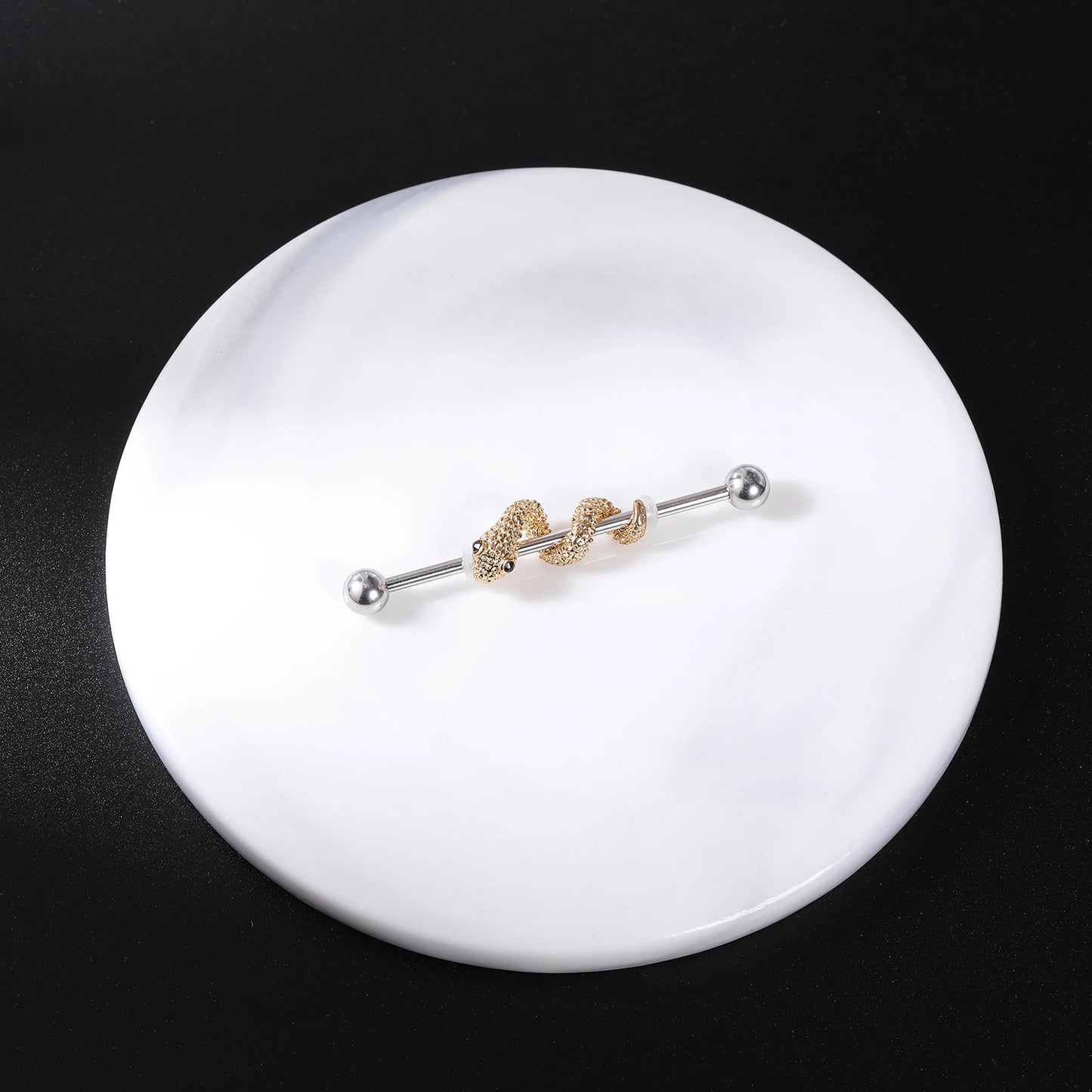 AOEDEJ Industrial Piercing Earring Women Stainless Steel Helix Ear Piercing Dragon Snake Long Earring Jewelry Barbell Earring