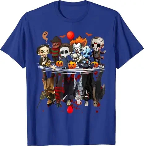 Horror Movies Character Halloween Costume T-Shirt Gifts Gothic Style Graphic Men Women Tees Top Casual Pure Cotton Short Sleeve