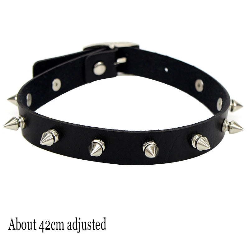 New Sexy Harajuku PU Leather Chain Heart Pendant Necklaces Women Men Punk Neck Gothic Black Pink Choker Necklace Cool Collar