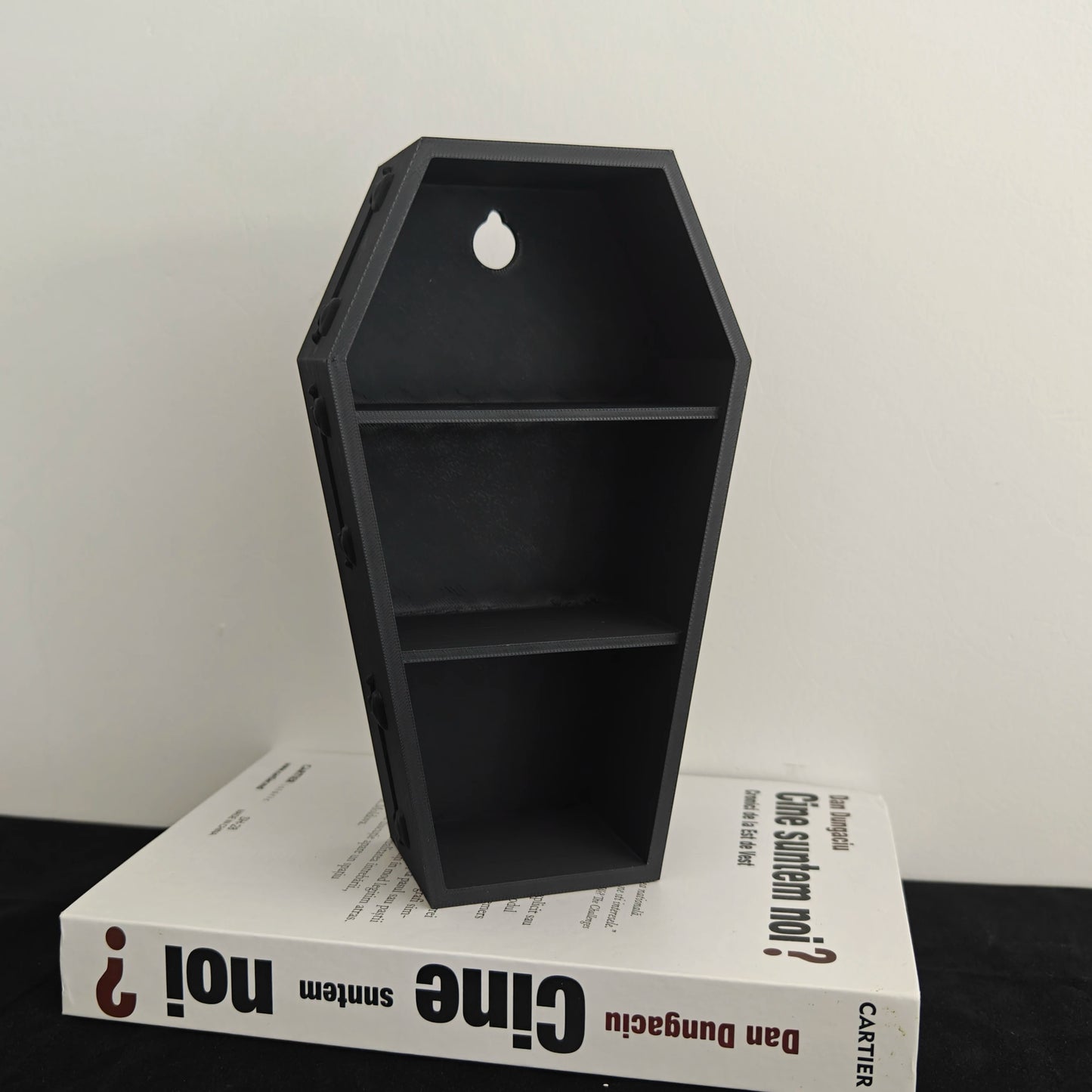 1pc 3D printed Halloween decoration coffin storage box, Gothic style home decoration, wall mounted coffin storage box