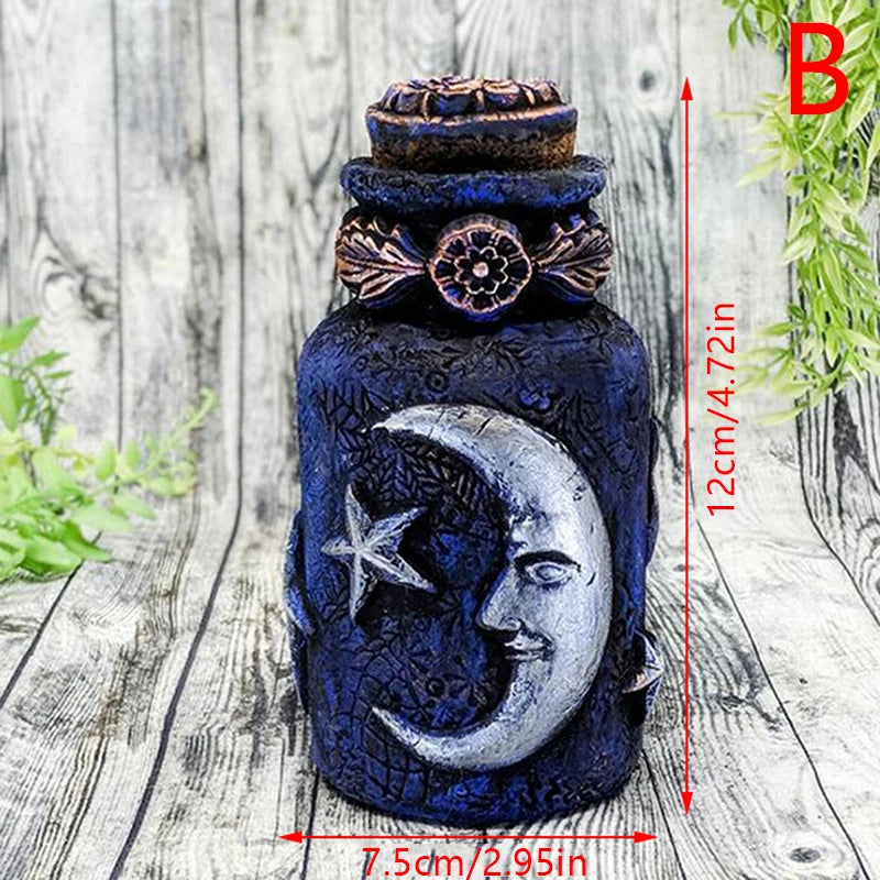 New Witch Bottle Celestial Decorative Moon Potion Jar Gothic Decorative Witchcraft Sculpture Home Decoration Ornament