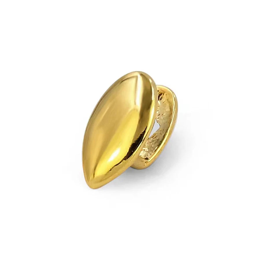 HipHop Classic Single Teeth Grillz Golden Tooth Caps Decor 14K Gold Plated Dental Grills Body Jewelry For Women Men
